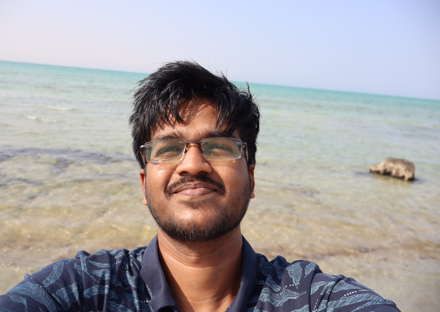 Yours truly on the coast of the Arabian gulf. 